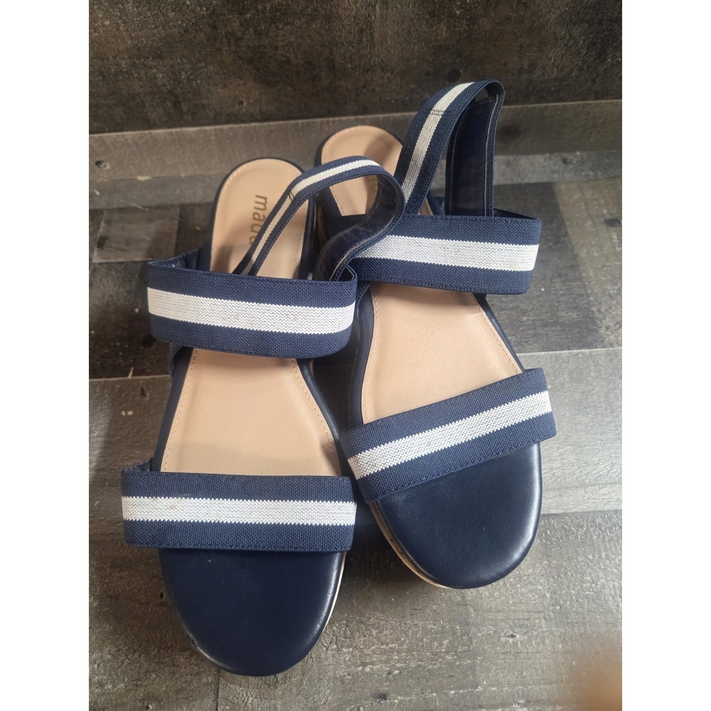 MADDEN Womens Saylor Cork Wedge Open Toe Casual Slingback Sandals Sz 7.5